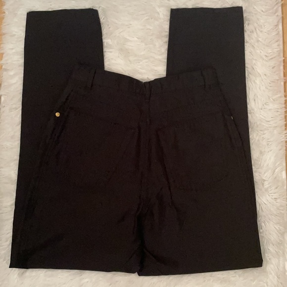 Vintage Christian Dior Boutique Paris Cotton/Silk High Waisted Black Pants - Picture 2 of 13